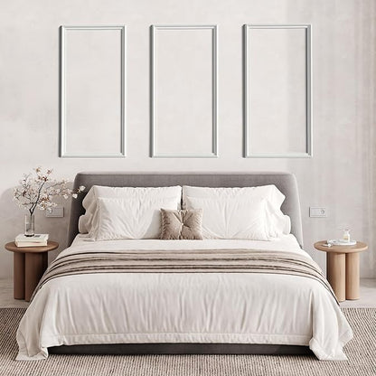 PALMPOP Peel and Stick Wall Molding Kit of 3 Frames,Premade Accent Wainscoting Panels, Ready to Molding Trim for Living Room Bedroom Corridor Home Interior Wall Panel Decor (24x12in)