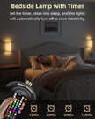 EZVALO Battery Operated Wall Sconce, Wireless Wall Sconces Set of Two with Remote, 3 Color & 80 RGB Rechargeable Wall Lights, Dimmable, Timer, White Linen Shade Wall Decor for Bedroom, Living Room
