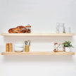 Homeforia 48 inch Natural Floating Shelf, High End Solid Real Wood 48inch Small Floating Shelves for Wall Mounted, Natural Wooden Floating Shelves, Heavy Duty Bracket, 48 X 6.5 X 1.75 in, Set of 2