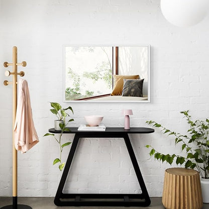 AAZZKANG Large Wall Mirror White Framed Mirrors 28"x20" Rectangle Decorative for Farmhouse Bedroom Bathroom Home Entryway Hanging Vertically or Horizontaly