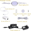 LED Under Cabinet Lighting Kit,6 Pack Linkable Puck Lights with Touch Dimmer,Wired Plug in Under Counter Lighting for Curio Bar, Kitchen, Cupboard,Bookcase,Closet Furniture (6000K Daywhite)