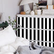 17.3”x120” Black and White Striped Wallpaper Peel and Stick Wallpaper Self-Adhesive Removable Waterproof Wall Paper for Walls Modern Vinyl Film