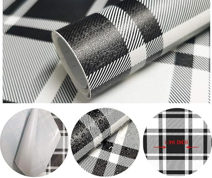 Guvana 17.7"x118" Black and White Trellis Contact Paper Peel and Stick Wallpaper Removable Contact Paper Self-Adhesive Waterproof Wallpaper for Wall Cabinets Shelves Drawer Liner Decorative