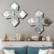 Crushed Diamond Decorative Mirror 2 Pack 16.75x16.75” Diamond Shape Glass Decor Wall Mirror for Home Decor, Accent Mirror