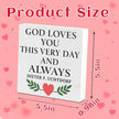 Valentines Desk Decor, Valentine's Day Home Office Table Sign for Wife Daughter from Dad Husband, Valentine Gifts Decorations for Porch Tiered Tray Shelf Party, God Loves You Day and Always