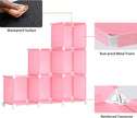 HOMIDEC 6-Cube Storage Shelf, Storage Bookcase Bookshelf with Metal Hammer, Storage Cubes Organizer Cabinet for Kids, Closet, Bedroom, Bathroom, (11.8x11.8x11.8 inch), Light Pink