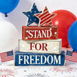 4th of July Table Decorations Patriotic Memorial Day Tiered Tray Decor Wooden Stars Block Signs Independence Farmhouse 250th July Fouth Centerpiece for Tables Wooden Sign for Home Decor