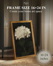 HUARCEY Gold Framed Vintage Wall Art for Living Room, Flowers Painting Canvas Prints Shelf Decor for Kitchen, Aesthetic Bedroom Wall Art, Christmas Gifts for Friends Family (White Hydrangea 16
