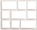 SOFE Small White Shadow Box with Shelves, Wall Shelving Unit 9-Compartments, Freestanding or Wall Mounted Curio Cabinet, Knick Knack Display Shelf, Wood Floating Cube Shelves for Walls, Collectibles