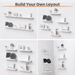 upsimples Floating Shelves for Wall, Wall Shelves for Decor Storage Set of 6, Wall Mounted Wood Shelf for Bedroom, Living Room, Bathroom, Kitchen, Picture Ledge Shelf, White