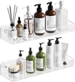 2Pack Acrylic Shower Shelves, Adhesive Bathroom Shower Caddy Organizer, No Drilling/Drilling Wall Floating Shelves for Bathroom Storage Kitchen Home Décor, No Hook