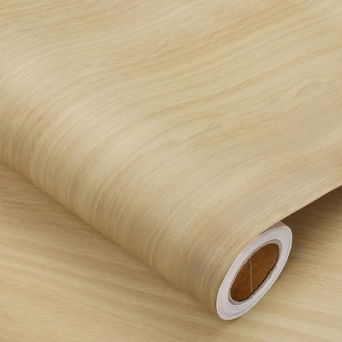 Heroad Peel and Stick Wallpaper Wood Contact Paper Wood Wallpaper Maple Wood Grain Contact Paper Thicken Textured for Cabinets and Drawers Countertops Waterproof Self Adhesive Vinyl 17.5" x 197"