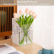 Puransen Clear Bookend Vase for Flowers - Aesthetic Room Decor for Modern Home/Office, Minimalist Shelf Organizer with Floral Display, for Book Lovers & Interior Design Enthusiasts