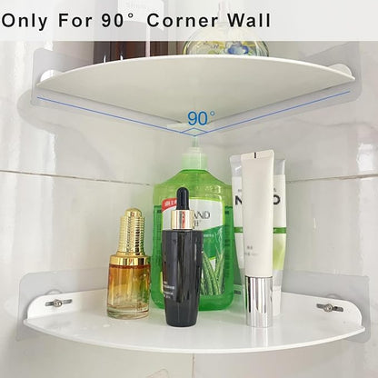 Corner Shelves wall Mounted Home Decor Floating Shelves (White)