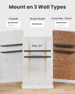 AMADA HOMEFURNISHING Floating Shelves Wall Mounted, 47 x 8 Inch Wall Shelves for Bathroom, Bedroom, Living Room, Black Shelves Set of 2