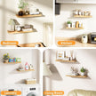 Floating Shelves for Wall Rustic Farmhouse 24 Inch Floating Shelf Wooden Shelves for Wall Pine Wood Shelf with Unique Natural Grain for Living Room Bedroom Kitchen (Raw Wood)