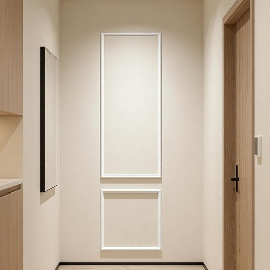 VCK Pre-Cut 3D Wall Molding Kit, Set of 2 | Ready-to-Assemble Wainscoting Panels for Accent Wall Decor | Easy DIY Installation with Glue | for Living Room & Bedroom (1 Top & 1 Bottom)