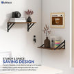 Rustic Brown Floating Shelves Set of 2 with Corner Shelf – Wood Wall Mounted Shelves for Kitchen, Bathroom, Living Room & Office Decor – Heavy Duty Storage Display, Easy Installation Included