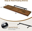 30 Inch Floating Shelves, Rustic Floating Wall Shelves 8 Inch Deep, 30 x 8 Floating Shelves for Home Decor, Deep Storage Shelves for Kitchen, Bathroom, Living Room, Rustic Brown Color, Set of 2