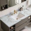 practicalWs Glossy Marble Wallpaper Peel and Stick White/Gold Granite Contact Paper Removable Wall Paper for Kitchen Countertop Cabinet Furniture 23.6