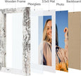 Vittanly 4x6 Picture Frame Set of 4, Display Pictures 3.5x5 with Mat or 4x6 without Mat, Engineered Wood with Shatter Resistant Plexiglass, Small Photo Frames for Wall or Tabletop, Distressed White