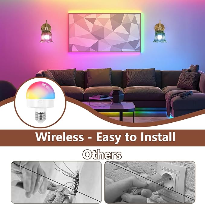 Vintage Battery Operated Wall Sconces Set of Two, RGB Dimmable LED Wall Light with Remote Control, Green Glass Lampshade Wall lamp with 15 Colors for Bedroom, Living Room, Home Decor