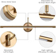 JOOSENLUX Dimmable Led Picture Lights 24.4'' Brass Golden-Like Hard-Wired Display Lighting for Paintings with Swing Arm Wall Mount Brief Metal Artwork Hallway Sconce Lamps 14W Warm White 3000K