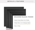MCS 28x34 Large Wall Mirror, Brushed Black Frame & Beveled Detail Mirror, Vertical & Horizontal Wall Hanging Mirror for Bathroom, Bedroom & Livingroom