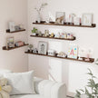 Heimlove Picture Ledge Shelf, Floating Shelves Set of 2, 24 Inches Picture Shelf for Wall with Ledge, Kids Bookshelf Wall Mounted for Living Room Bedroom Decor Books Photo Frames - Walnut