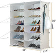 Shoe Rack Organizer, 24 Pair Shoe Storage Cabinet with Door Expandable Plastic Shoe Shelves for Closet,Entryway,Hallway,Bedroom,6 Tier