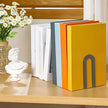 Chunful 6 Pcs Modern Metal Book Ends for Shelves Decorative Small Bookends Book Shelf Organizer Minimalist Design Stopper to Hold Books for Home Office (Gray,5.5 * 3.75 * 2.25inch)