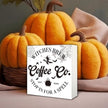 Halloween Coffee Bar Decor, Rustic Box Sign Tabletop, Coffee Bar Decor, Halloween Home Decoration, Farmhouse Decoration for Shelf 5 * 5inch