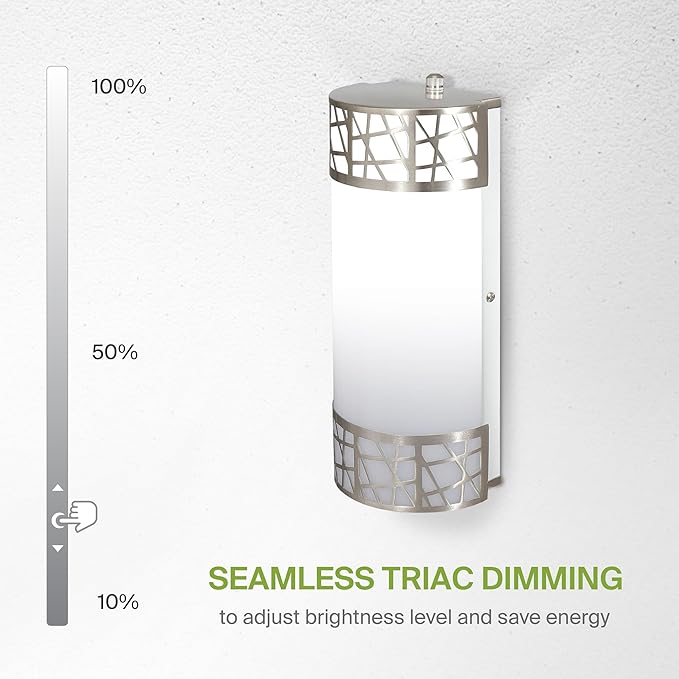 ASD 12 Inch LED Indoor Wall Sconce - Brushed Nickel Modern Dimmable 15W 2700K-5000K Adjustable Wall Mounted Light Fixtures, Wall Lights for Bedroom, Bathroom, Living Room, Hallway Decor - ETL