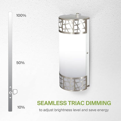 ASD 12 Inch LED Indoor Wall Sconce - Brushed Nickel Modern Dimmable 15W 2700K-5000K Adjustable Wall Mounted Light Fixtures, Wall Lights for Bedroom, Bathroom, Living Room, Hallway Decor - ETL