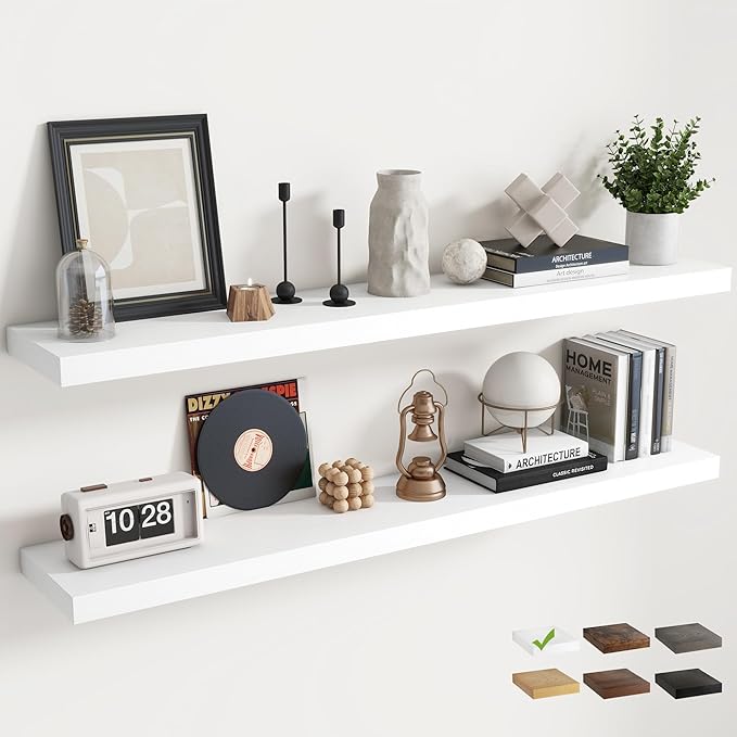 55 Inch Floating Shelves for Wall Set of 2, 8