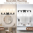5-Light Matte Black Bathroom Light Fixtures, 31