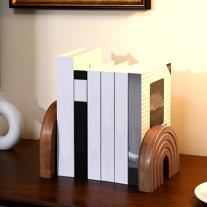 Set of 2 Wooden Arch Decor Boho Wood Rainbow Arch Decorative Objects Modern Shelf Decor Aesthetic for Table Shelf Mantel Living Room Decor