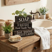 4 Pcs Bathroom Shelf Decor Sign Farmhouse Bathroom Decor and Accessories Rustic Eucalyptus Leaves Block Sign Soap Fresh Hand Towel Free Table Centerpiece for Home Toilet Hotel Campsite
