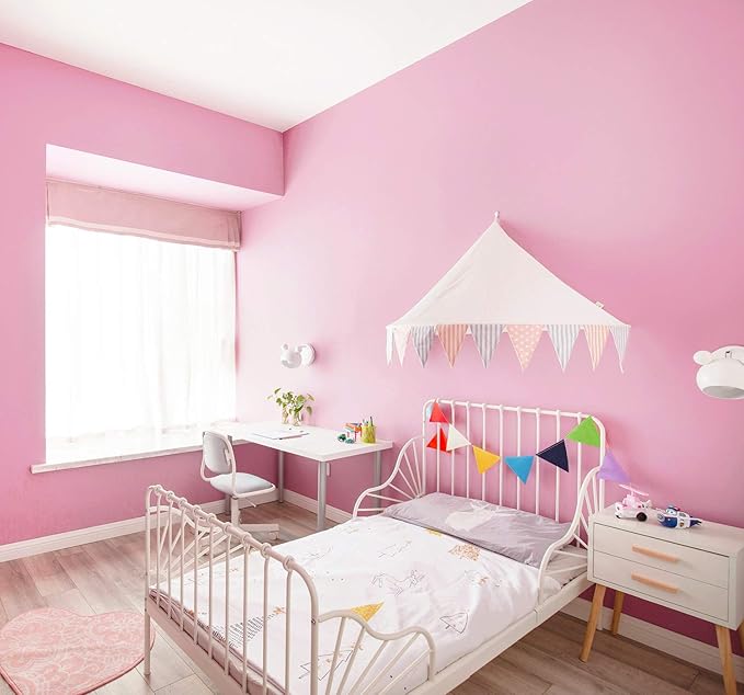 118"x17.7" Pink Peel and Stick Wallpaper Solid Color Contact Paper Self-Adhesive Removable Wallpaper for Wall Covering Cabinet Countertop Vinyl Roll