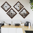ZEXUIRU Set of 4 Wooden Rustic Square Wall Mirror Vintage Style Decorative Entry Mirror Farmhouse Wall Decoration for Living Room Bedroom Bathroom Kitchen 11.8 * 11.8inch Walnut…