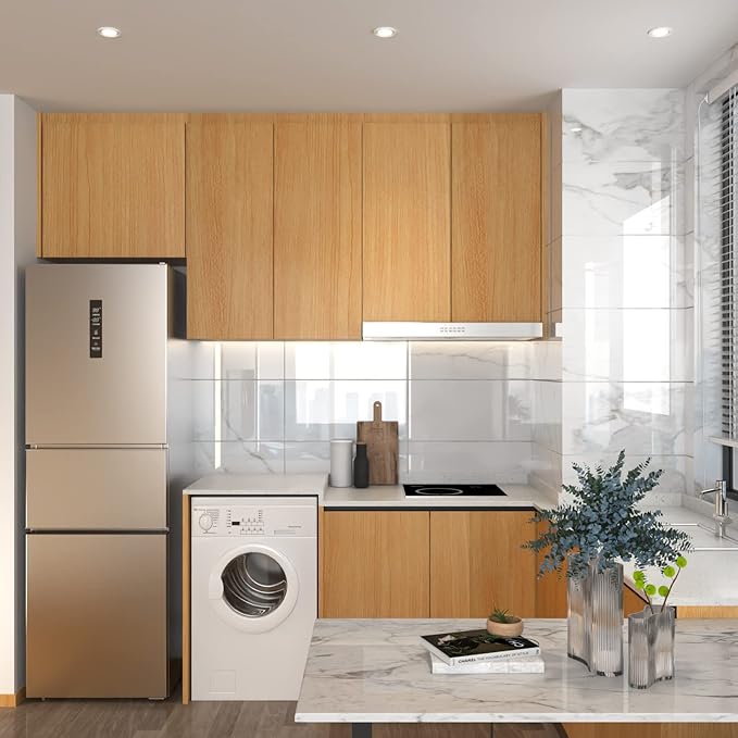 Sevalo Wood Contact Paper Wood Peel and Stick Wallpaper Light Wooden Grain Contact Paper for Cabinets and Drawers Self Adhesive Removable Wallpaper 17.7inW 197inL Oak Natural Easy to Install & Clean