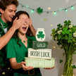 St. Patrick’s Day Decorations - St Patrick Day Irish Luck Tiered Tray Decor Set - Wooden Shamrock Tabletop Decoration - Rustic Farmhouse Holiday Home Decor for Indoor Shelf Mantel Coffee Table Gift