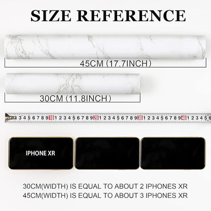 practicalWs Glossy Marble Contact Paper Granite White/Grey Kitchen Countertop Cabinets Furniture Refurbishment Wall Paper Thick Removable Wallpaper Peel and Stick Wall Decor Vinyl Wrap 11.8"x78.7"
