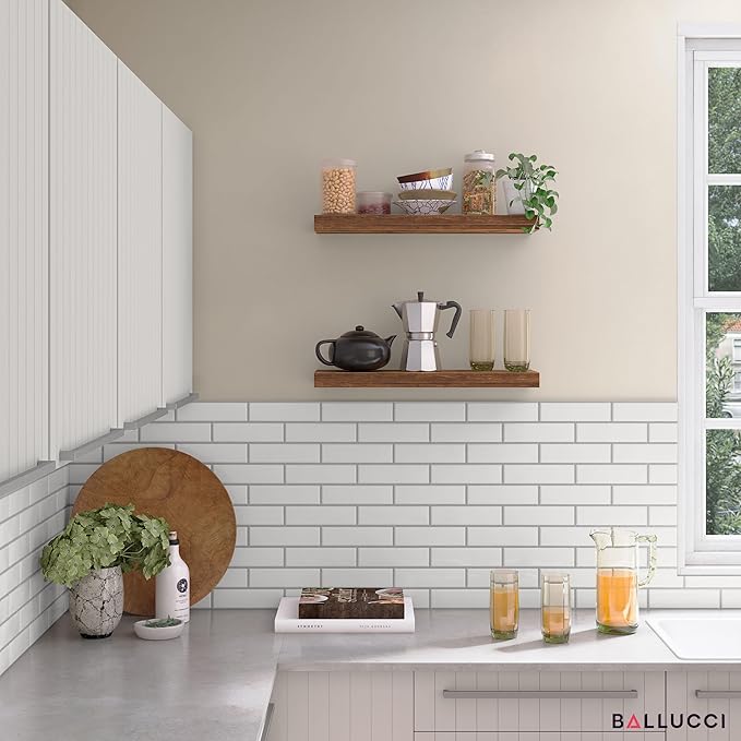 Ballucci Floating Shelves for Wall, 24" Wood Wall Shelf Set of 2, with Invisible Brackets for Bathroom, Living Room, Bedroom, Kitchen, Nursery, 8" Deep, Rustic Brown