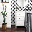 Black and White Peel and Stick Wallpaper Striped Wallpaper Herringbone Contact Paper Self Adhesive Waterproof Vinyl Roll for Bathroom Kitchen Backsplash Cabinets A Set of 17.3
