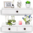 Yesland 2 Packs Floating Nightstand with Drawer - Rustic Wood Floating Wall Mounted Drawers Floating Shelf with Drawer for Living Room, Bedroom, Kitchen, Wall Decor, Storage, Display - White