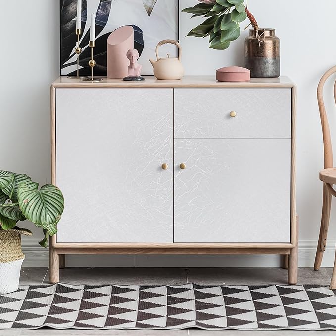 White Silk Wallpaper Embossed Peel and Stick Wallpaper A Set of 17.7 inch X 300 inch Textured Self-Adhesive Removable Contact Paper Waterproof Vinyl Roll for Bedroom Cabinet Furniture