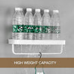 VOLPONE Bathroom Shelves Wall Mounted 2 Tier Glass Floating Shelf - Tempered Glass Wall Organizer (White)