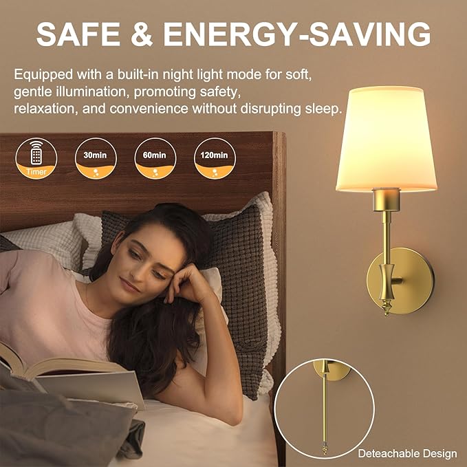 Battery Operated Wall Sconces Set of Two, Rechargeable Wall Light with Remote Control, Dimmable 1800K-6000K LED Wall Lamp, 9 Color Modes, Wireless Sconce Wall Decor Set of 2 for Living Room, Bedroom