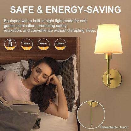 Battery Operated Wall Sconces Set of Two, Rechargeable Wall Light with Remote Control, Dimmable 1800K-6000K LED Wall Lamp, 9 Color Modes, Wireless Sconce Wall Decor Set of 2 for Living Room, Bedroom